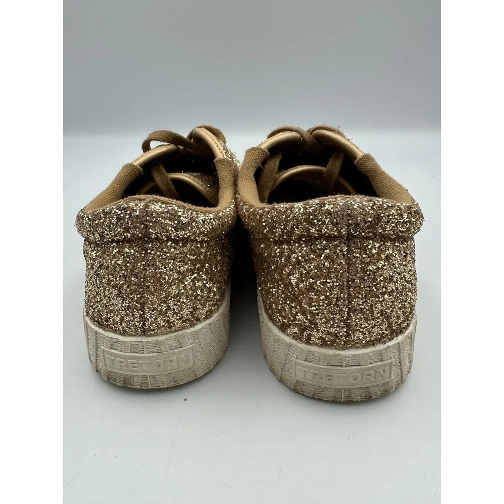 Tretorn Nylite Plus Glitter Plus Sneakers 7M Gold Sparkle Low Top Glam Shoes